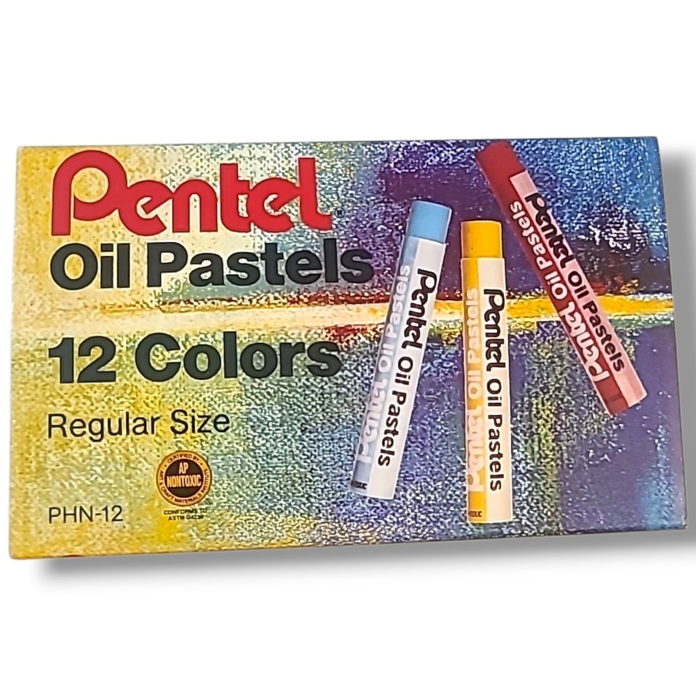 Pentel Oil Pastels 12 Color Set PHN-12 Regular Size Art Drawing NOS